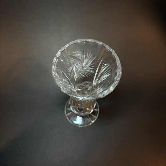 Bohemian Crystal Pinwheel Bud Vase Vintage Czechoslovakian Lead Crystal Gift - Picture 3 of 9